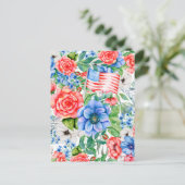 紅白と青の花7月4日愛国心 シーズンポストカード (スタンド正面)