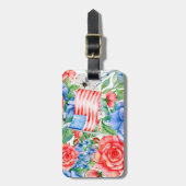 紅白と青の花7月4日愛国心 ラゲッジタグ (正面縦)