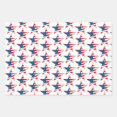 紅白と青愛国的な星 ラッピングペーパーシート (正面3)