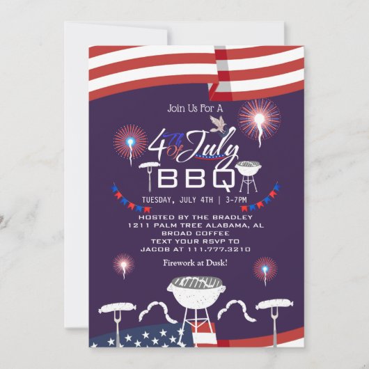 紅白と青愛国花火 招待状 (正面)