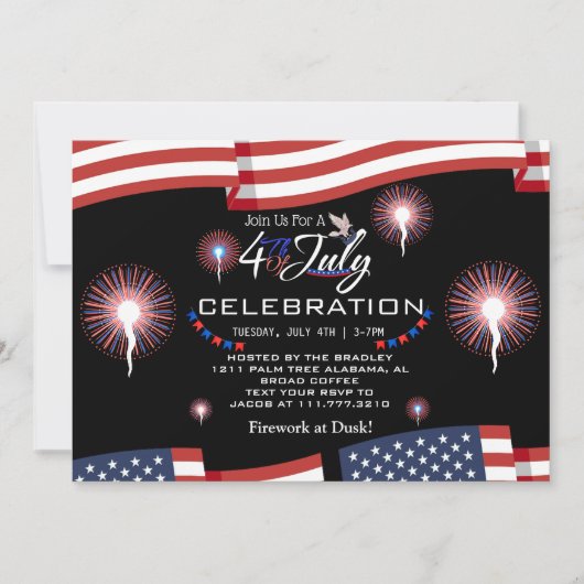紅白と青愛国花火 招待状 (正面)