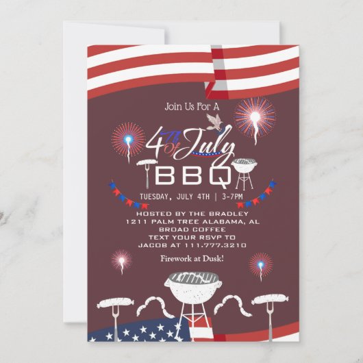 紅白と青愛国花火 招待状 (正面)