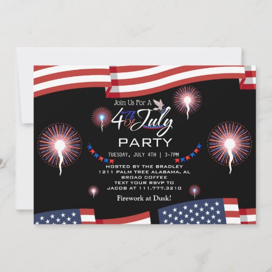 紅白と青愛国花火 招待状 (正面)