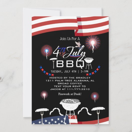 紅白と青愛国花火 招待状 (正面)