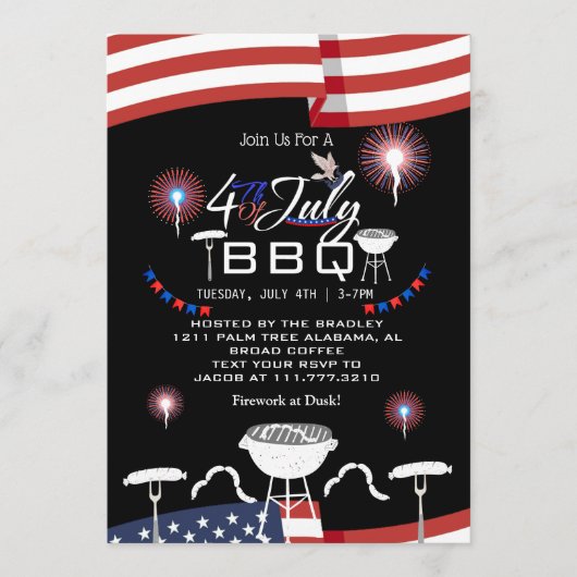 紅白と青愛国花火 招待状 (正面)