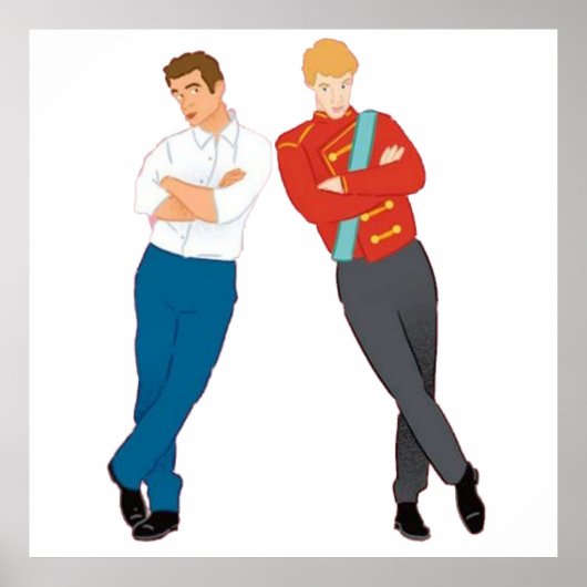 紅白と青王室の本アート ポスター (正面)