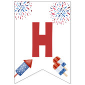 紅白と2つの誕生日パーティバナー バンティングフラッグ (第2の旗)