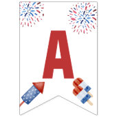 紅白と2つの誕生日パーティバナー バンティングフラッグ (第3の旗)