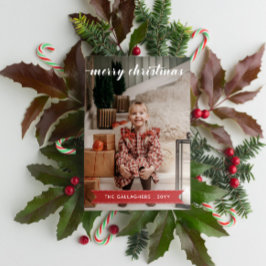 紅白の書道メリークリスマスフォト シーズンカード