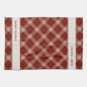 紅白の格子縞 キッチンタオル (横)
