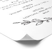 紅白の紅葉の結婚アルコール飲料バー ポスター (角)