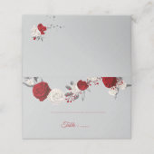 紅白の花は葉灰色 プレイスカード (外部開封)