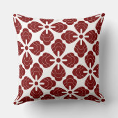 紅白の花菱フローラルパターン クッション (裏面)