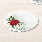 紅白の花 ペーパーコースター (アングル)