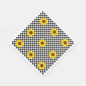 紅白ひまわり市松模様にの花柄 スタンダードランチョンナプキン (角)