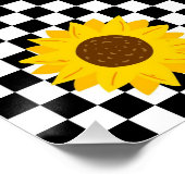 紅白ひまわり市松模様にの花柄 ポスター (コーナー)