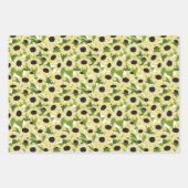 紅白ひまわり花柄 ラッピングペーパーシート (正面3)