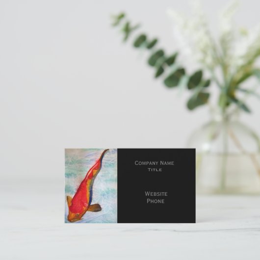 紅白コイ日本のフィッシュスタイリッシュオリエンタル 名刺 (スタンド正面)
