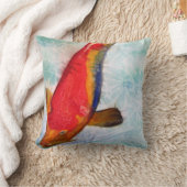 紅白コイ日本の魚の青い水彩画 クッション (ブランケット)