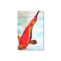 紅白コイ日本の魚オリジナル水彩画