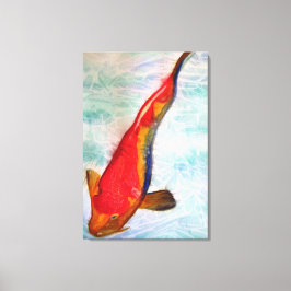 紅白コイ日本の魚オリジナル水彩画 キャンバスプリント