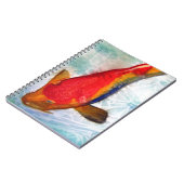 紅白コイ日本の魚水彩画 ノートブック (左側)
