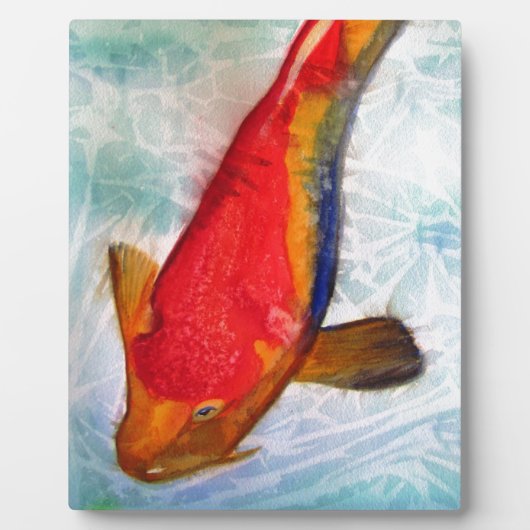 紅白コイ日本の魚水彩画 フォトプラーク (正面)