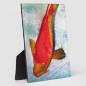 紅白コイ日本の魚水彩画 フォトプラーク (側面)