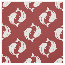 紅白コイ魚形織物