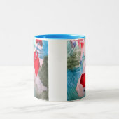 紅白コイ2日本の水彩魚アート ツートーンマグカップ (中央)