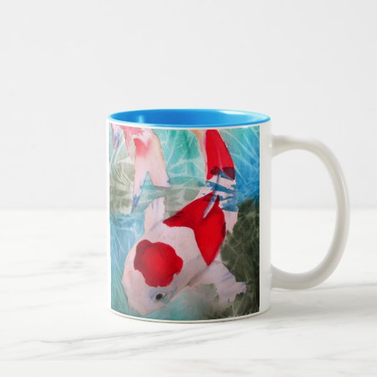 紅白コイ2日本の水彩魚アート ツートーンマグカップ (右)
