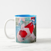 紅白コイ2日本の水彩魚アート ツートーンマグカップ (左)