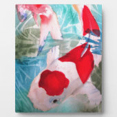 紅白コイ2日本の水彩魚アート フォトプラーク (正面)