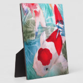 紅白コイ2日本の水彩魚アート フォトプラーク (側面)