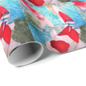 紅白コイ2日本の水彩魚アート ラッピングペーパー (ロールコーナー)