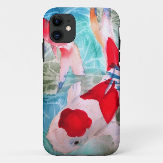 紅白コイ2日本の水彩魚アート Case-Mate iPhoneケース (裏面)