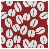 紅白コーヒー豆模様生地 ファブリック (クローズアップ)