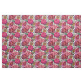 紅白ピンクの牡丹と紫陽花 ファブリック (ヤード)