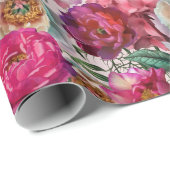 紅白ピンクの牡丹と紫陽花 ラッピングペーパー (ロールコーナー)