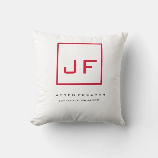 紅白モノグラム最小モダン主義 クッション (正面)