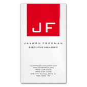 紅白モノグラム最小モダン主義 マグネット名刺 (正面縦)