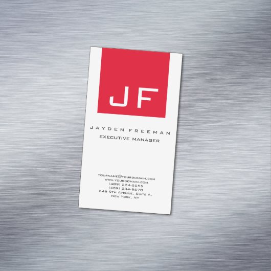 紅白モノグラム最小モダン主義 マグネット名刺 (インサイチュ)