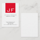 紅白モノグラム最小モダン主義 名刺 (正面/裏面)