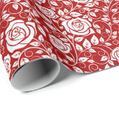 紅白ローズパターンバレンタイン ラッピングペーパー (ロールコーナー)