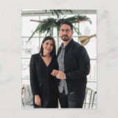 紅白写真楽モダンしいクリスマスの挨拶 シーズンポストカード (正面)