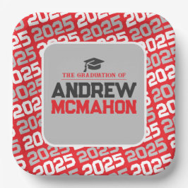 紅白卒業パーソナライズされた ペーパープレート