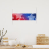 紅白星と青星のバナーのポスター ポスター (キッチン)