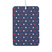紅白星ネイビーブルーアメリカンスタイル模様 カーエアーフレッシュナー (正面)