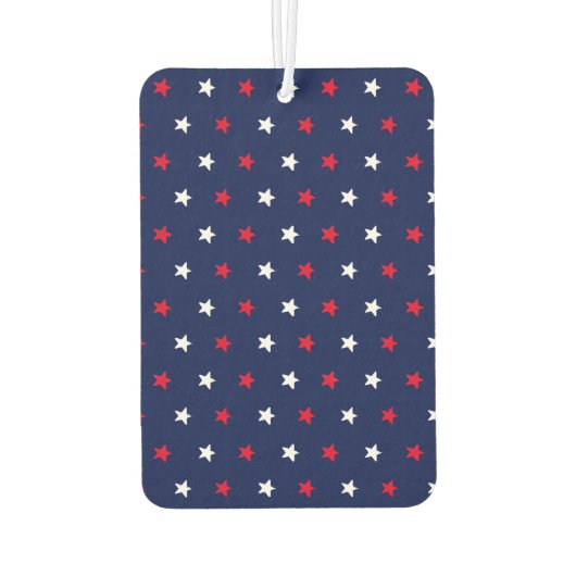 紅白星ネイビーブルーアメリカンスタイル模様 カーエアーフレッシュナー (裏面)