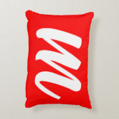 紅白書道モノグラムイニシャル文字 アクセントクッション (裏面(縦))